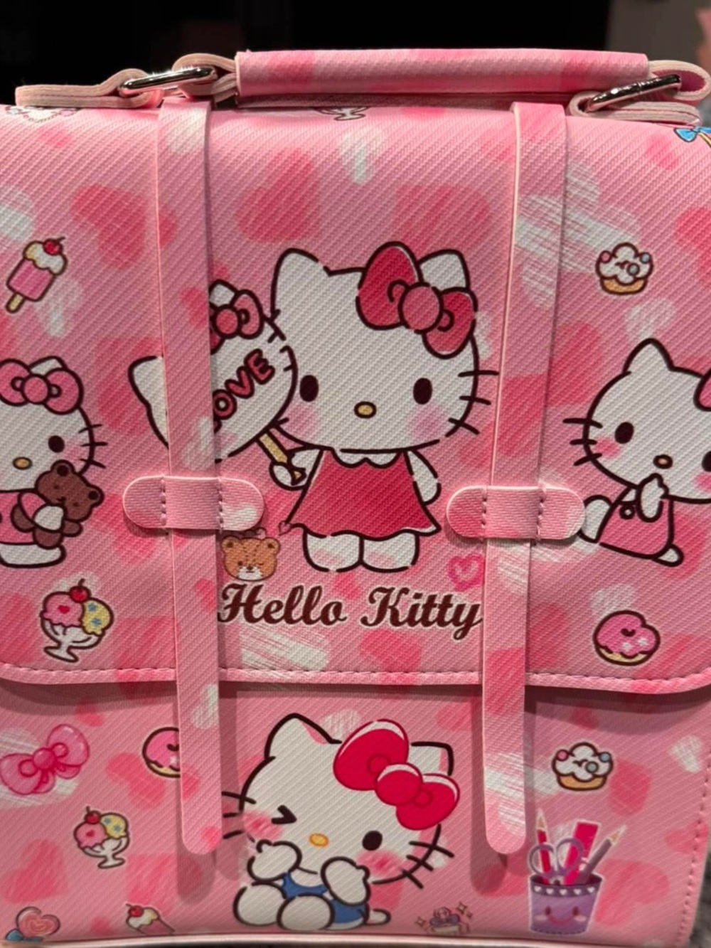 Hello Kitty Pink Kawaii Character bag magnetic closure Straps inside
8x9in - Picture 5 of 6